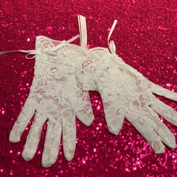 Victoria’s Secret Shine Costume Gloves Lingerie Bedroom Cosplay White Lace Y2K - Picture 10 of 17